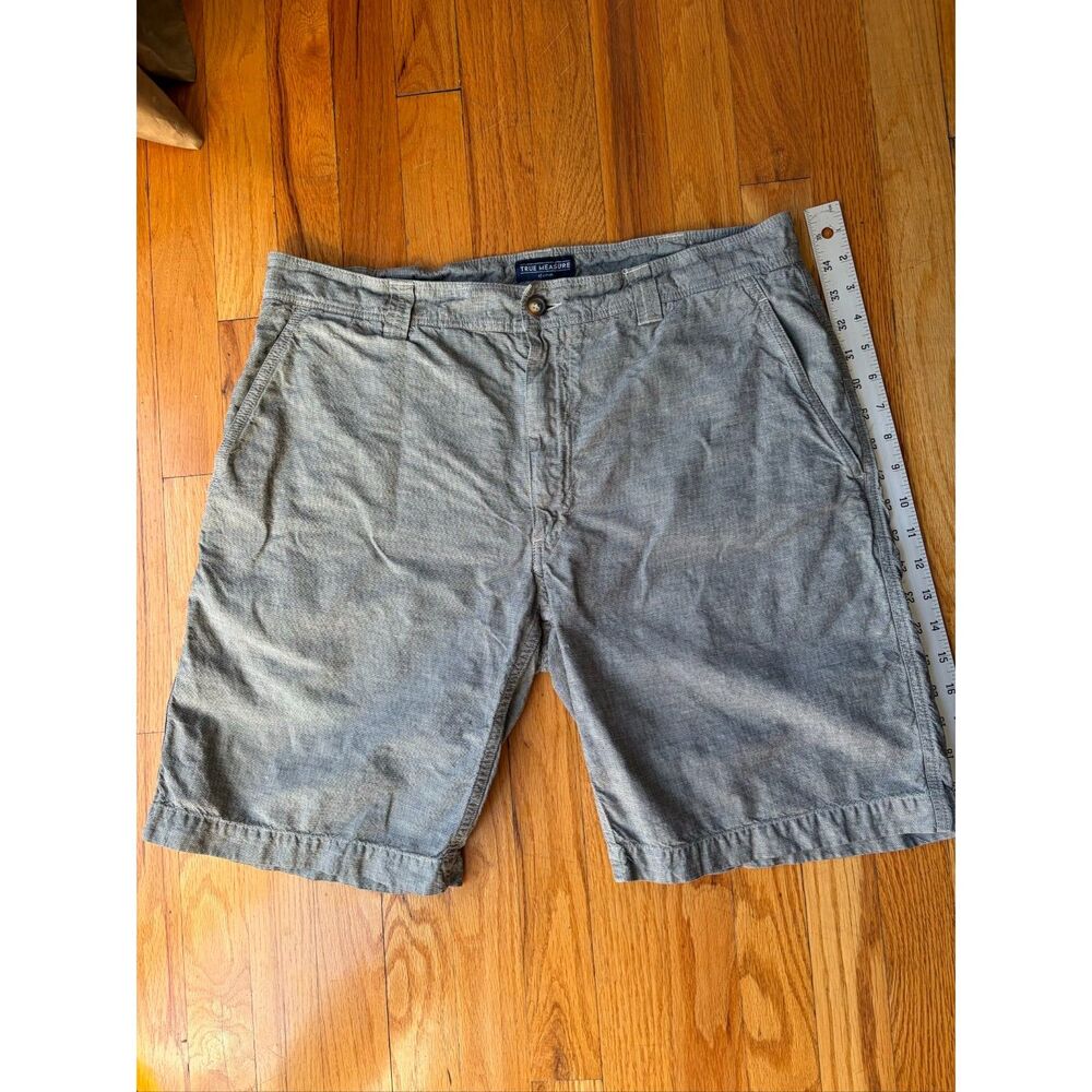 True Measure of a Man Linen Cotton Shorts Size 36 Gray Casual Summer Portugal